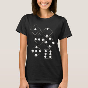 T-shirt DICE numéros de pips blanc + votre backgr. & idées