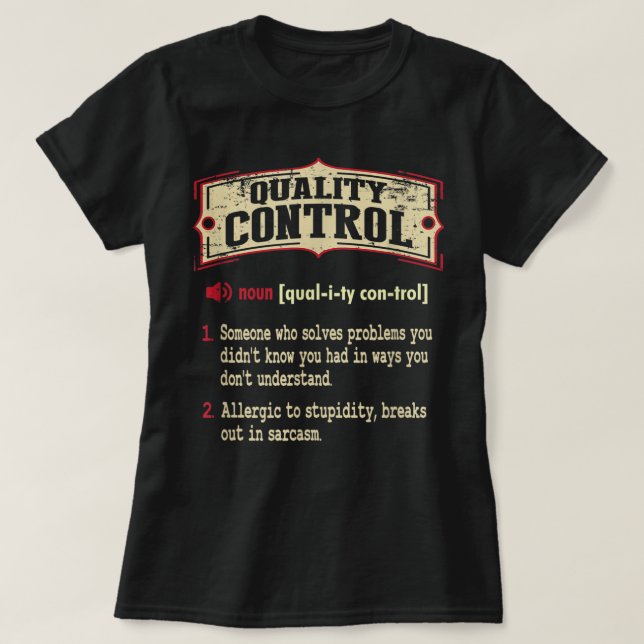 T-shirt Dictionnaire de contrôle de la qualité Terme Sarca (Design devant)