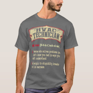 T-shirt Dictionnaire du technicien HVAC Terme Sarcastique