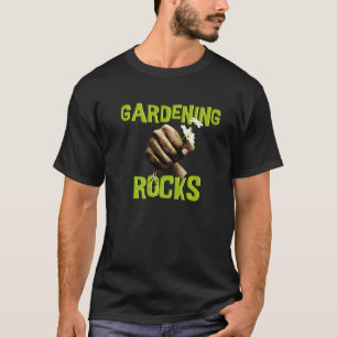 T-shirt Dicton de jardin Le jardinage déchire avec fleur