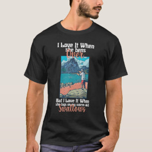T-shirt Dicton de pêche J'aime quand elle se penche 2