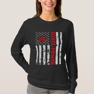 T-shirt Diesel Power Drapeau américain Mince Red Line Méca
