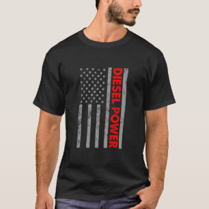 T-shirt Diesel Power US Flag Truck Turbo Brothers