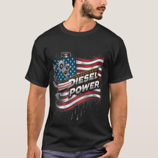 T-shirt Diesel Power USA Turbo Drapeau