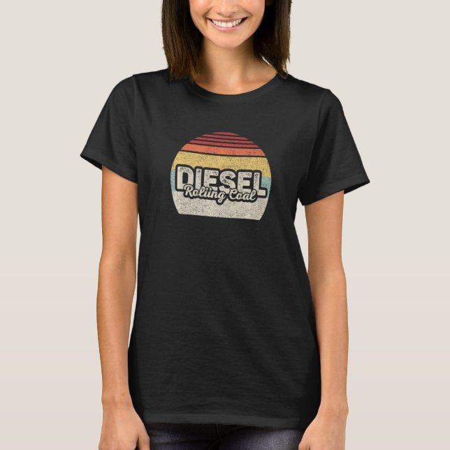 T-shirt Diesel Rolling Coal Retro Funny Diesel Engine (Devant)