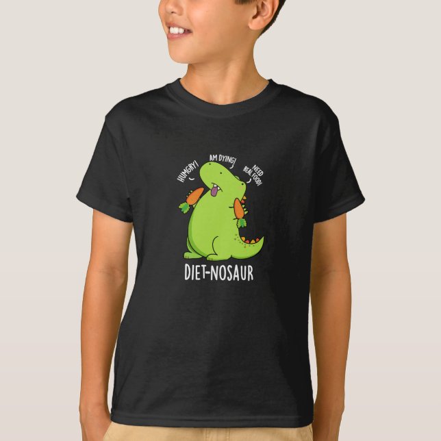 T-shirt Diet-nosaur Dinosaure Drôle Puns Dark BG (Devant)