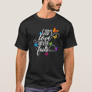 T-shirt Dieu amour n'échoue jamais papillon Art religieux