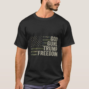T-shirt Dieu Armes Trump Liberté - Amusant Camouflage Pro