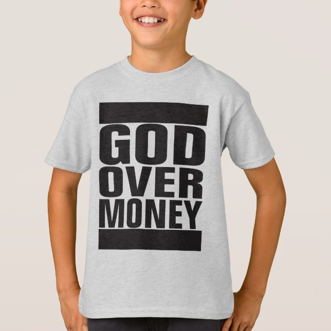 T-shirt Dieu au-dessus d'argent (Devant)