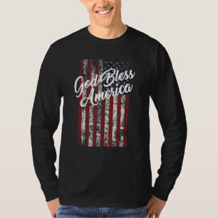T-shirt Dieu Béni Amérique Patriotique 4 juillet Motif Pou