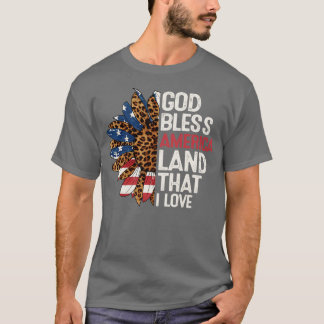 T-shirt Dieu Béni Amérique Terrain que j'aime États-Unis D