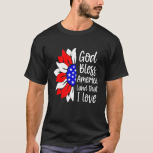 T-shirt Dieu Béni L'Amérique Terre Que J'Aime 4 juillet So