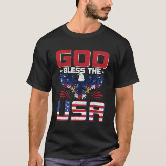 T-shirt Dieu Béni Soit Le Drapeau Américain Patriotique Am