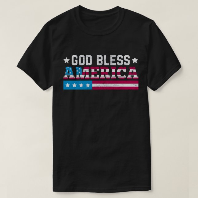 T-shirt Dieu bénisse l'Amérique (Design devant)