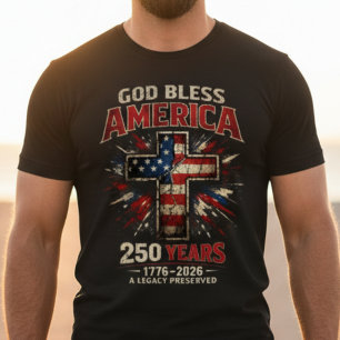 T-shirt Dieu Bénisse l'Amérique 250 Ans