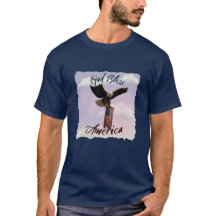 "Dieu bénisse l'Amérique" Aigle américain en vol a