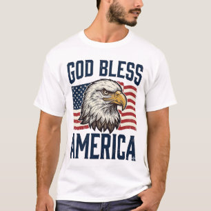 T-shirt Dieu bénisse l'Amérique Aigle Patriotique Vector D