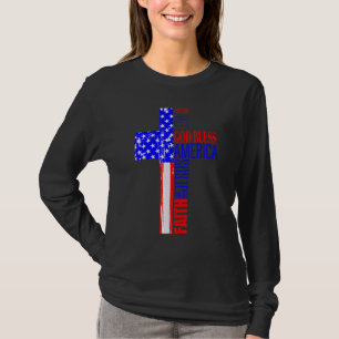 T-shirt Dieu bénisse l'Amérique chrétienne 4 juillet améri