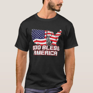 T-shirt Dieu bénisse l'Amérique Joyeuse fête de l'indépend