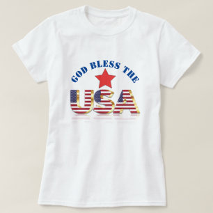 T-shirt Dieu bénisse l'Amérique patriotique / Fête du 4 ju