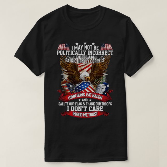 T-shirt Dieu bénisse l'Amérique politiquement incorrecte  (Design devant)