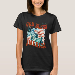 T-shirt Dieu bénisse l'Amérique Statue de la Liberté patri