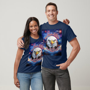 T-shirt Dieu Bénisse l'Amérique Terre Que Feu d'Artifice A