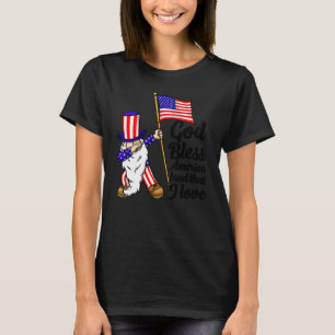 T-shirt Dieu bénisse l'Amérique Terre que j'aime   Drapeau