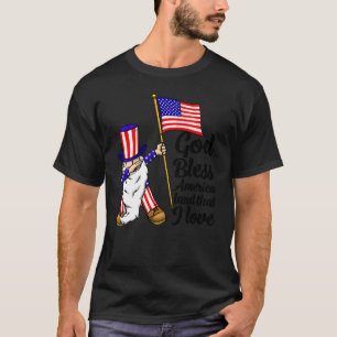 T-shirt Dieu bénisse l'Amérique Terre que j'aime   Drapeau