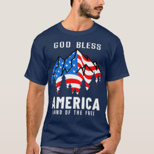 T-shirt Dieu bénisse l'Amérique USA Christian Patriot Prem