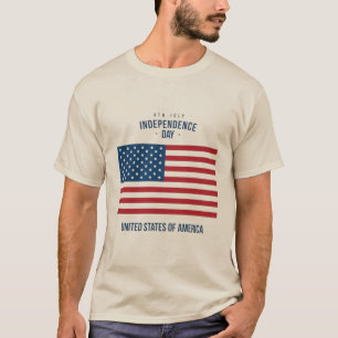 T-Shirt "Dieu Bénisse les États-Unis" avec Drapeau