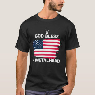 T-shirt Dieu bénisse un Metalhead  Drapeau américain drôle