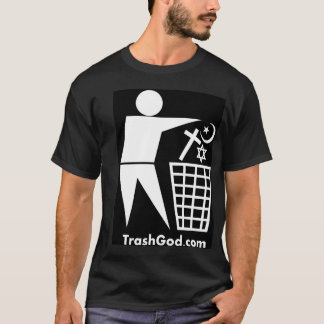 T-shirt Dieu de déchets (blanc sur le noir)