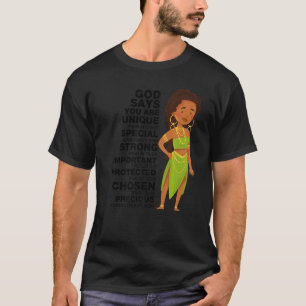 T-shirt Dieu dit Melanin Girl International Women Day Girl