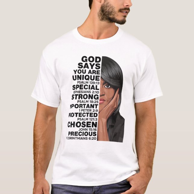 T-shirt Dieu dit Michelle Obama Femmes Histoire Mois Amour (Devant)