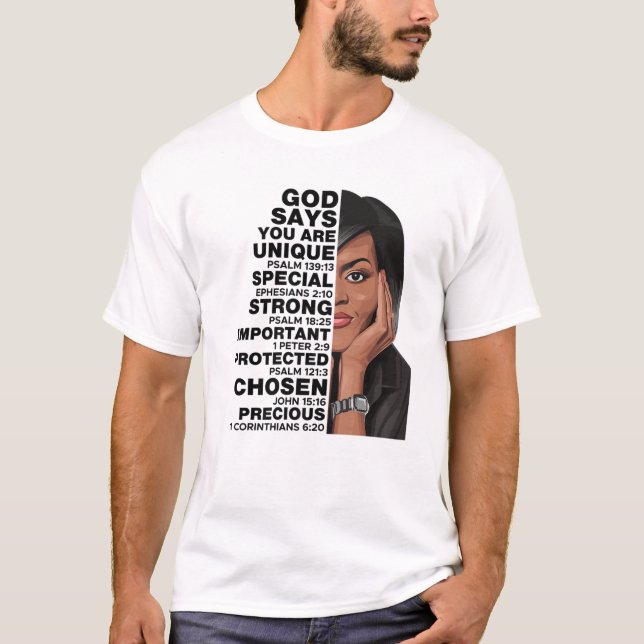 T-shirt Dieu dit Michelle Obama Femmes Histoire Mois Amour (Devant)