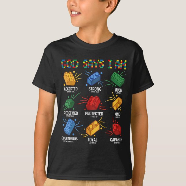 T-shirt Dieu Dit Que Je Construis Brick Master Builder Blo (Devant)