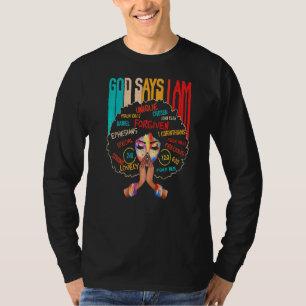T-shirt Dieu Dit Que Je Suis Chrétien Croyant Foi Vintage