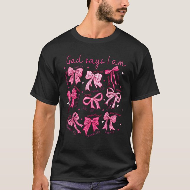 T-shirt Dieu dit que je suis coquette rose coquette arcs J (Devant)