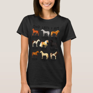 T-shirt Dieu dit que je suis des chevaux femmes chrétienne