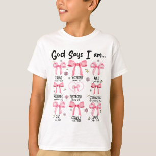 T-shirt Dieu dit que je suis rose Coquette chrétienne Jésu