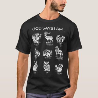 T-shirt Dieu dit que je suis un verset biblique sur les an
