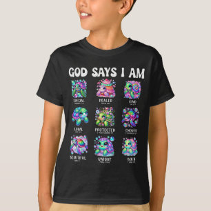 T-shirt Dieu dit que je suis une conception de tortue de m