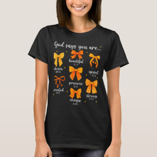 T-shirt Dieu dit que vous êtes chrétien Bible Coquette Bow