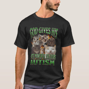 T-shirt Dieu Donne Son Mème De Chat Drôle D'Autisme Le Plu