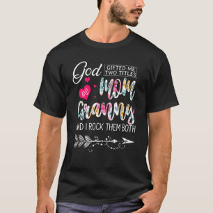 T-shirt Dieu Ed Me Deux Titres Maman Et Granny Flower Moth