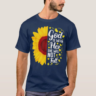 T-shirt Dieu En Elle Elle Ne Tombera Pas Chrétienne Vers