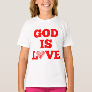 T-shirt Dieu est amour Bible Citation de la fille de la Bi