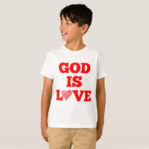 T-shirt Dieu est amour Bible Citation du garçon