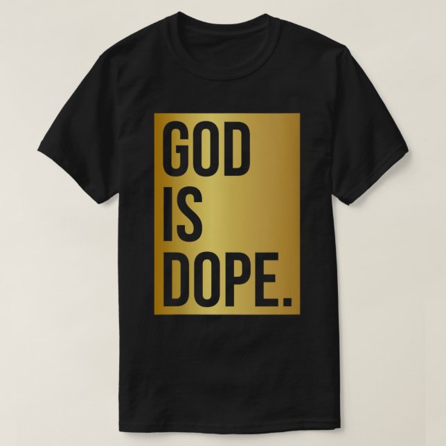 T-shirt Dieu est Dope Gold VNeck (Design devant)